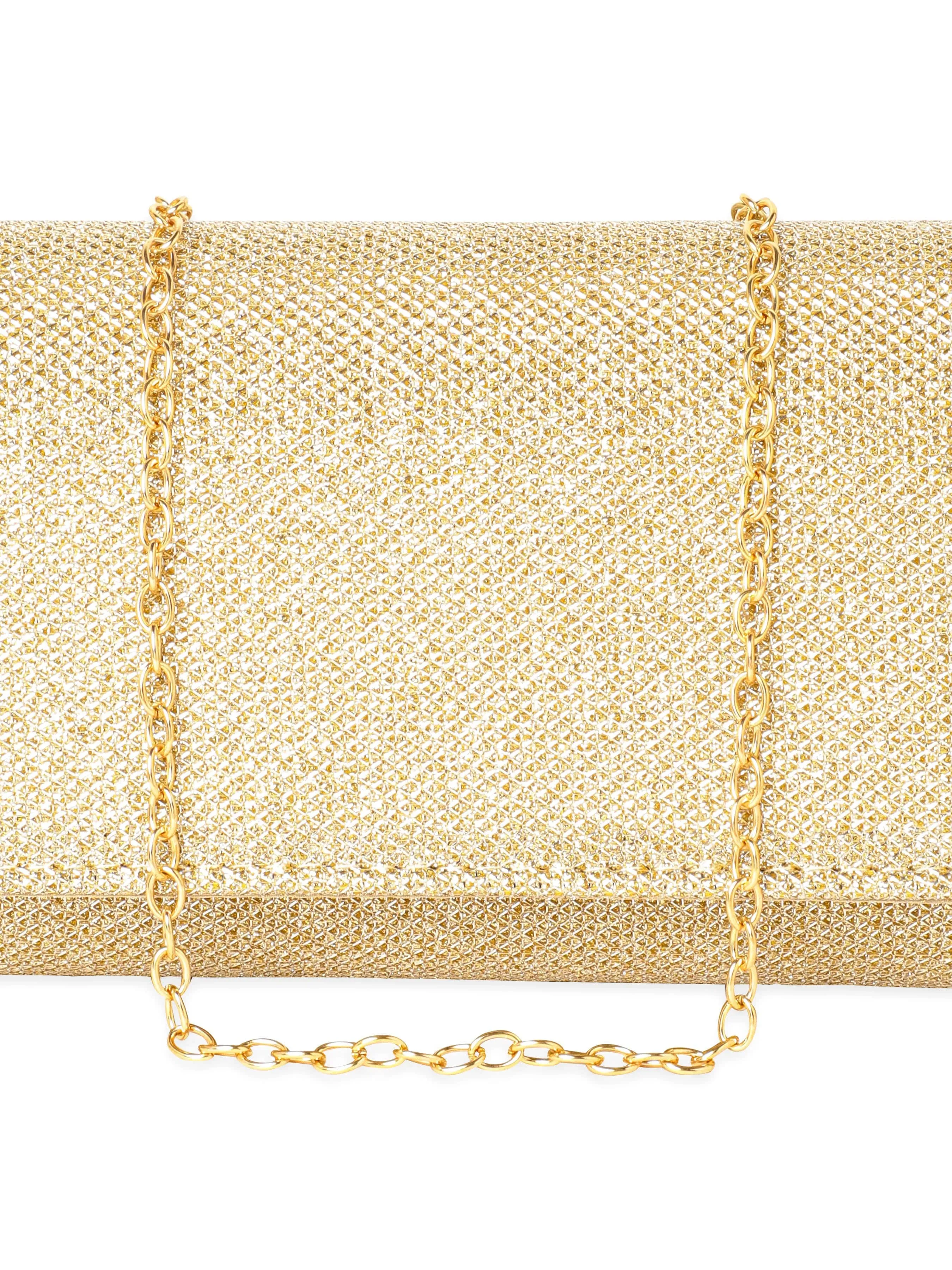 Rubans Enchanting Luminescence Handcrafted Shimmery Clutch Bag