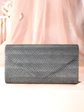 Rubans Urban Elegance Handcrafted Grey Textured Clutch