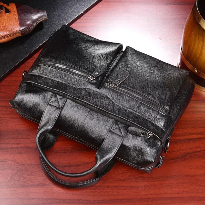 Small Genuine Leather Travel-Friendly Briefcase Messenger