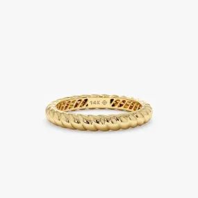 Solid Gold Bold Braided Ring, Nalani