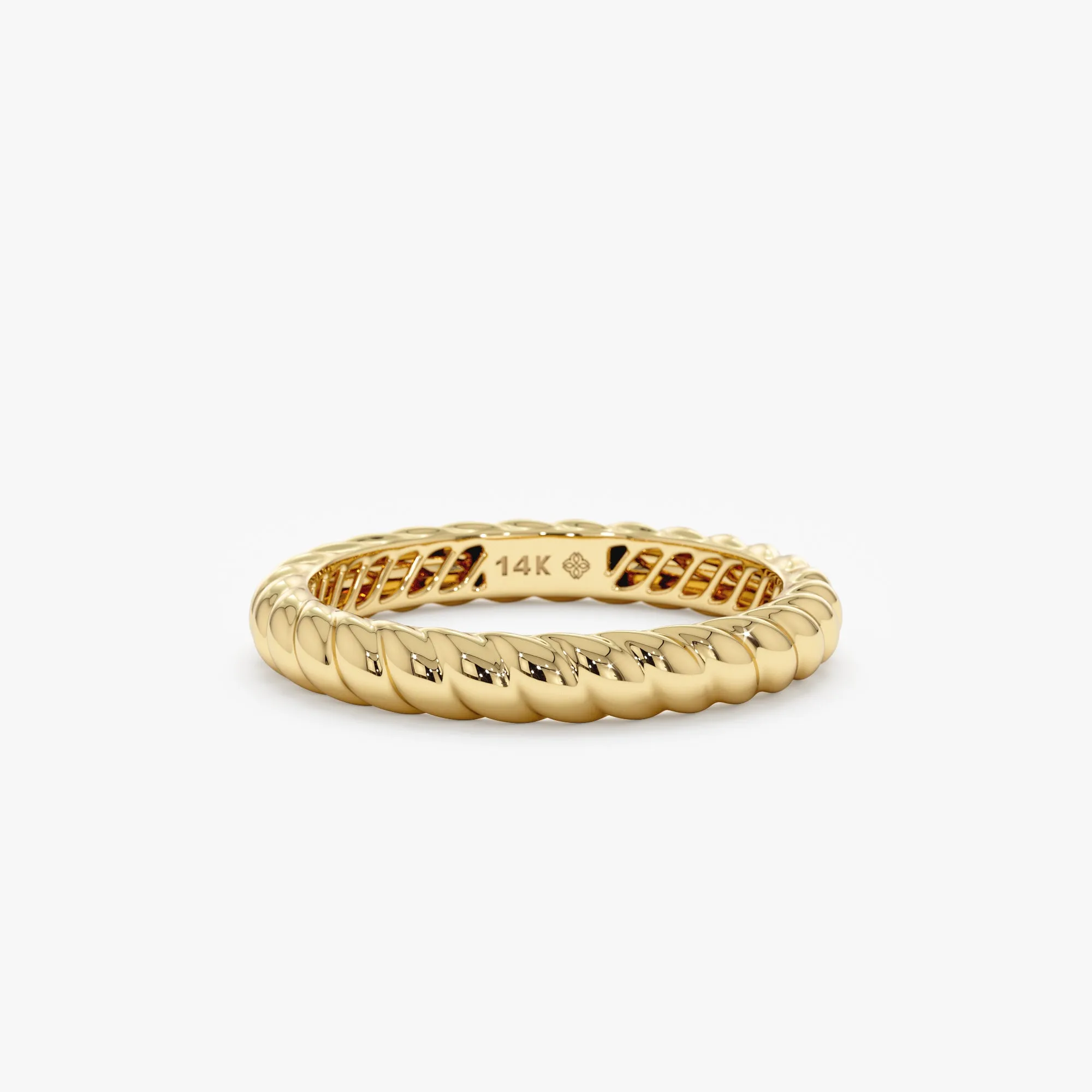 Solid Gold Bold Braided Ring, Nalani