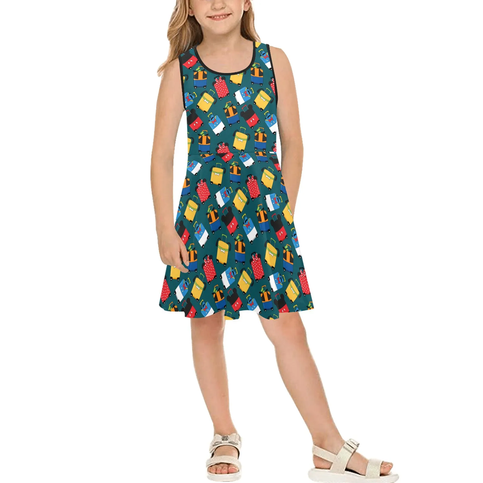 Suitcases Girl's Sleeveless Sundress