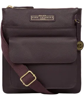 'Tenby' Plum Leather Cross Body Bag