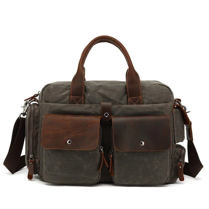 Woosir Canvas Men Satchel with Laptop Compartment