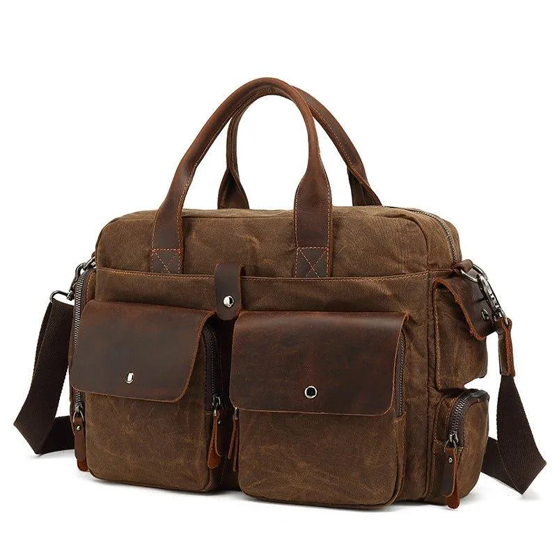 Woosir Canvas Men Satchel with Laptop Compartment