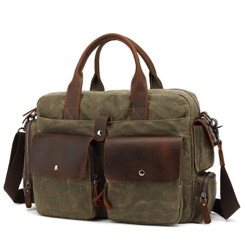 Woosir Canvas Men Satchel with Laptop Compartment