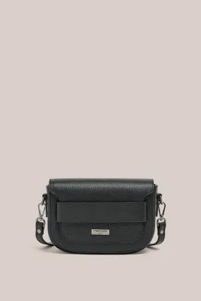 Zoe Black Crossbody Saddle Bag